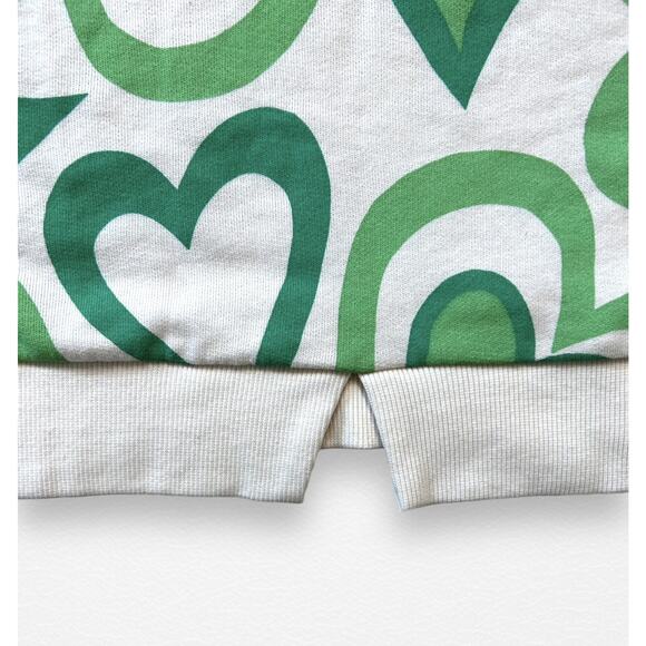 NWT Zara Green Hearts Hooded Sweatshirt, Size 9 - Picture 7 of 8